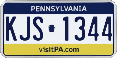 PA license plate KJS1344