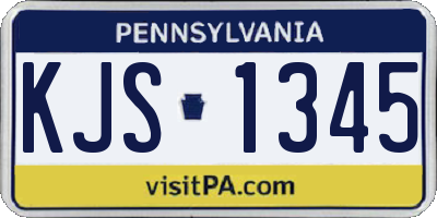 PA license plate KJS1345
