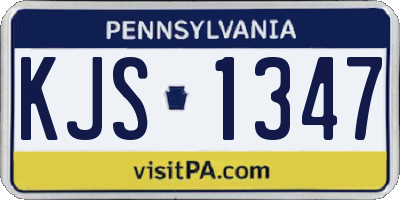 PA license plate KJS1347