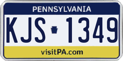 PA license plate KJS1349