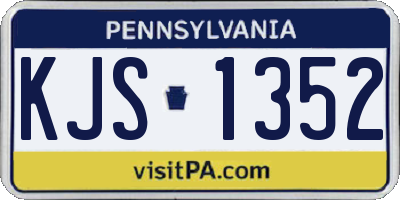 PA license plate KJS1352