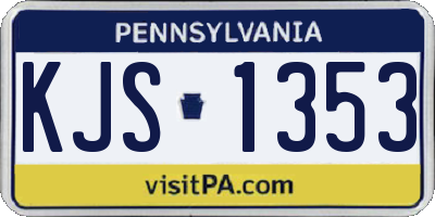 PA license plate KJS1353