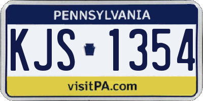 PA license plate KJS1354