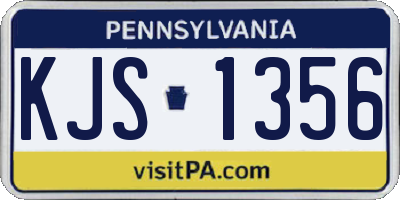 PA license plate KJS1356