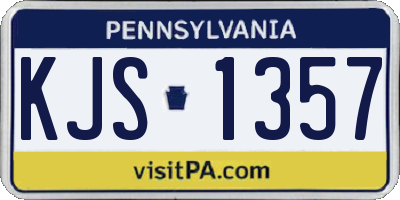 PA license plate KJS1357