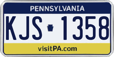 PA license plate KJS1358