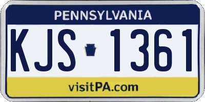 PA license plate KJS1361