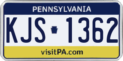 PA license plate KJS1362