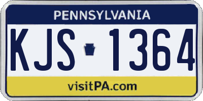 PA license plate KJS1364