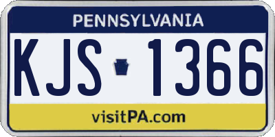 PA license plate KJS1366