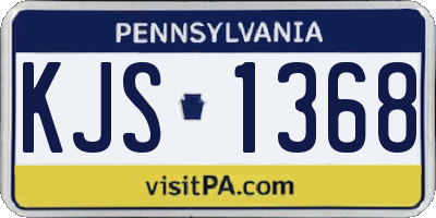 PA license plate KJS1368