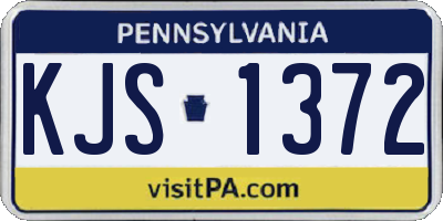 PA license plate KJS1372
