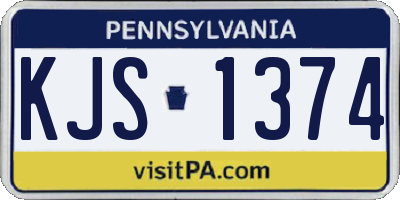 PA license plate KJS1374
