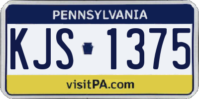 PA license plate KJS1375