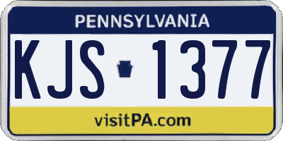 PA license plate KJS1377