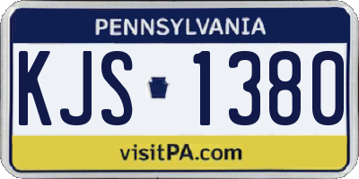 PA license plate KJS1380