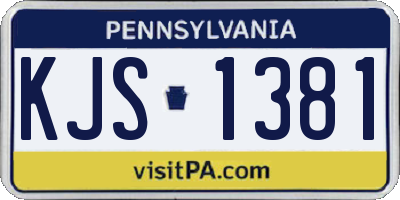 PA license plate KJS1381