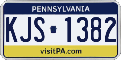 PA license plate KJS1382
