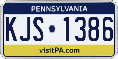 PA license plate KJS1386