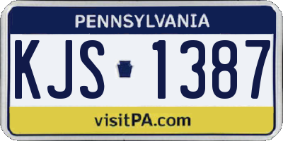 PA license plate KJS1387
