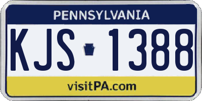 PA license plate KJS1388