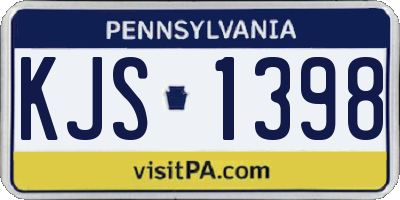 PA license plate KJS1398