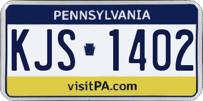 PA license plate KJS1402