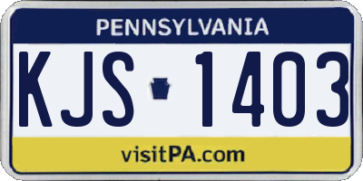 PA license plate KJS1403