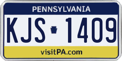 PA license plate KJS1409