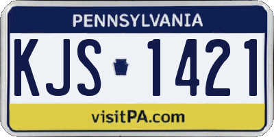 PA license plate KJS1421