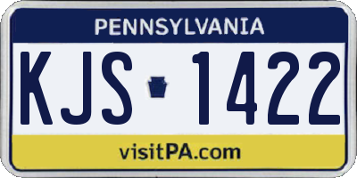 PA license plate KJS1422