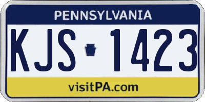 PA license plate KJS1423