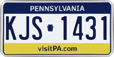 PA license plate KJS1431