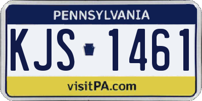 PA license plate KJS1461