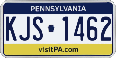 PA license plate KJS1462