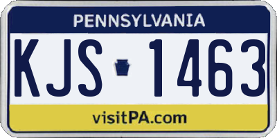 PA license plate KJS1463