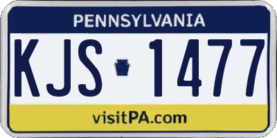 PA license plate KJS1477