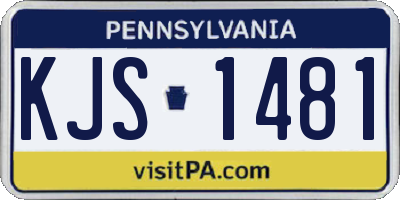 PA license plate KJS1481
