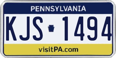 PA license plate KJS1494