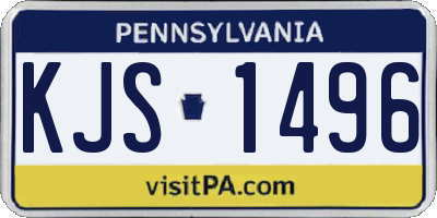PA license plate KJS1496