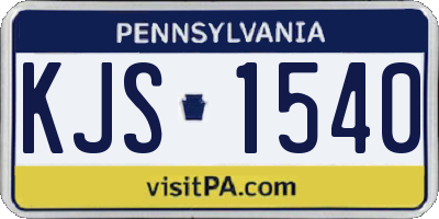 PA license plate KJS1540