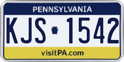 PA license plate KJS1542