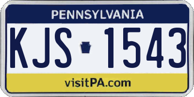 PA license plate KJS1543