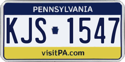 PA license plate KJS1547