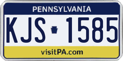PA license plate KJS1585