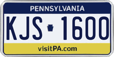 PA license plate KJS1600
