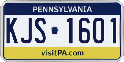 PA license plate KJS1601