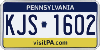 PA license plate KJS1602