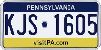 PA license plate KJS1605