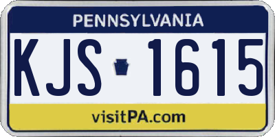 PA license plate KJS1615